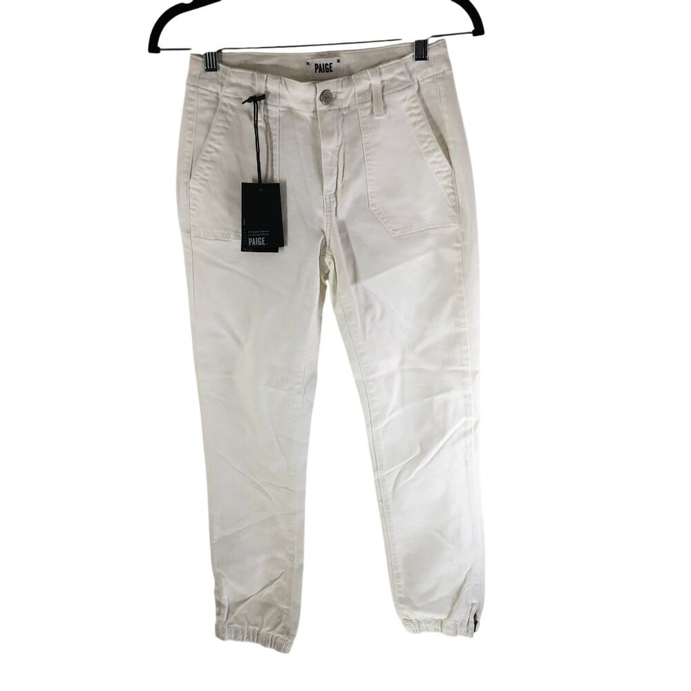 Paige Womens Mayslie Jogger Jeans Sweet Vanilla White Size 24